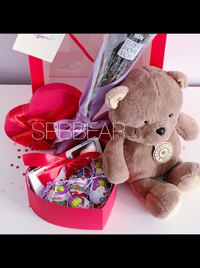 Подарочный набор №20 - Мишка на выбор, Лаванда, Киндер бокс средний