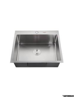 Мойка нерж H6050 MELANA ProfLine 3 мм САТИН врезная прямоугольная с коландером 600х500х220 металл. сифон AISI 304