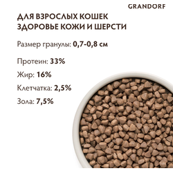 Grandorf (Грандорф) сухой корм для взрослых кошек Белая рыба с рисом, 400 г