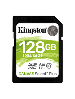 Карта памяти Kingston Canvas Select Plus SDXC UHS-I Cl10, SDS2/128Gb