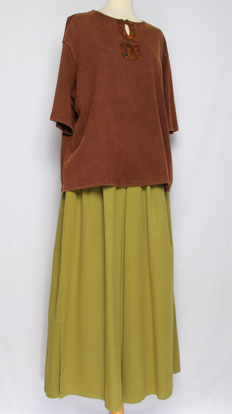 Джемпер ХЛОПОК "Цветной разрез винтаж" хаки, шоколад до р.54