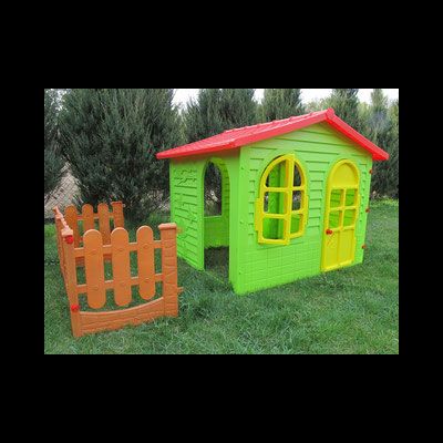Игровой домик пластиковый «Большой коттедж с забором»