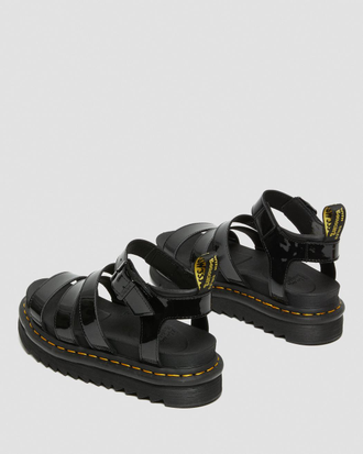 Dr. Martens BLAIRE PATENT LEATHER STRAP SANDALS черные