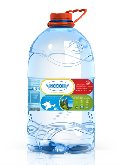 ВОДА ПРИРОДНАЯ ПИТЬЕВАЯ "ИССОН", НЕГАЗИРОВАННАЯ, ПЭТ, 5 литров (модификация 4)
