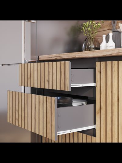 Шерлок 1,6 м Кухонный гарнитур Крафт / Графит