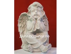 Ангел мечтающий - символ добра и чистоты 27*21см   1,3кг    полистоун Россия 1298/013039