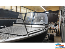 ТЕНТ НА ЛОДКУ ТРИЕРА 390 (фиш) с леерами на носу