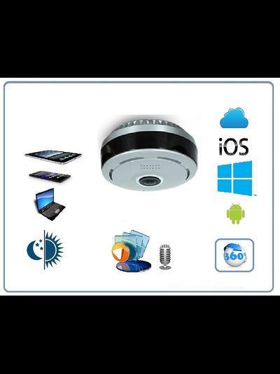 Потолочная WiFi видеокамера панорамная с DVR (fish_ufo_S), 960P HD (360EyeS)