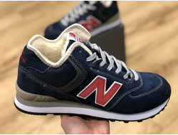 Кроссовки New Balance 574 Blue/Red Зимние