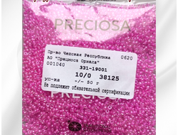 Бисер чешский круглый preciosa 10/0, прозрачный с розовой серединой (38125), 50 грамм