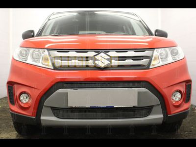 Защита радиатора Suzuki Vitara 2014-2018 (2 части) black