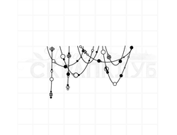 Штамп дудлинг, гирлянда с подвесками