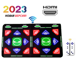 Беспроводной танцевальный коврик для двоих Wireless Pad HDMI 64 бит + 250 игр, русское меню Арт.ТК056