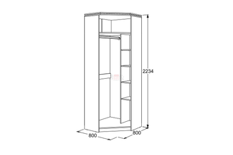 Шкаф 2-х дверный угловой Ольга 13