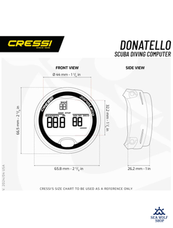 Компьютер подводный CRESSI DONATELLO декомпрессиметр, черный
