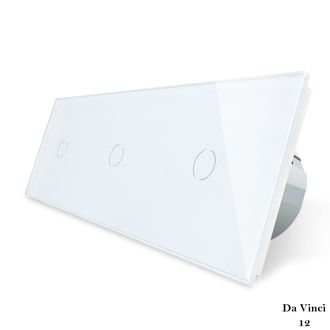 Трёхклавишный сенсорный выключатель livolo на 3 поста белого цвета