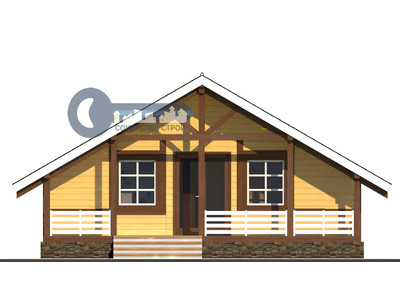 Д-17 ДАЧНЫЙ ДОМ ИЗ БРУСА:ГАБАРИТНЫЕ РАЗМЕРЫ: (8Х8М), ОБЩАЯ ПЛОЩАДЬ: 64М²