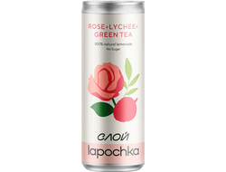 Натуральный лимонад "Rose+Lychee+GreenTea", 0,33л, (Lapochka)