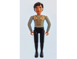 ! Б/У - Belville Male - Black Pants, Light Blue Shirt with White and Gold Fur Pattern on Shoulders and Gold Fastenings on Front, Black Hair, n/a (belvmale18) - Б/У