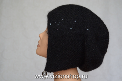 Вязаная шапка ушанка черного цвета для женщин Визио Италия фото