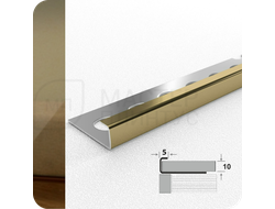 Профиль окантовочный для плитки Лука К 10НСЗ(304).2700.042 Зеркало шампань
