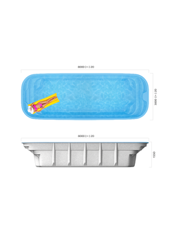 Композитный бассейн 8 х 3 х 1,55 "Тулон" Franmer