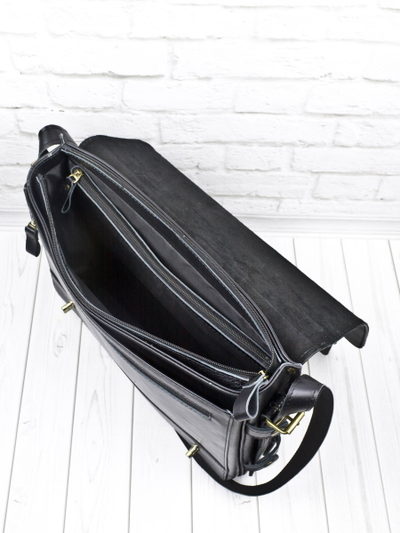 Кожаный портфель Realdo black (арт. 2017-01)