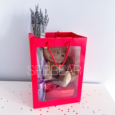 Подарочный набор №20 - Мишка на выбор, Лаванда, Киндер бокс средний