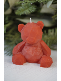 Свеча "Мишка геометрия" Алый