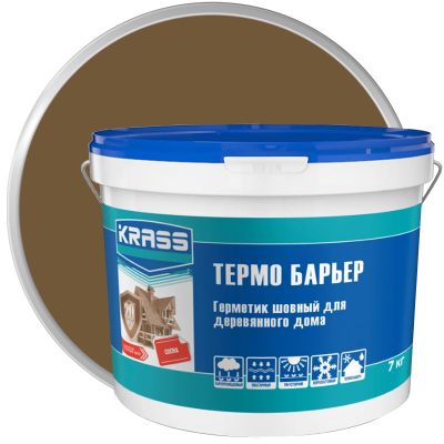 Герметик акриловый для деревянных домов и срубов KRASS Термо Барьер Орех 7 кг