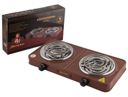 Настольная электрическая плитка Матрёна МА-062 коричневый, 2 конфорки