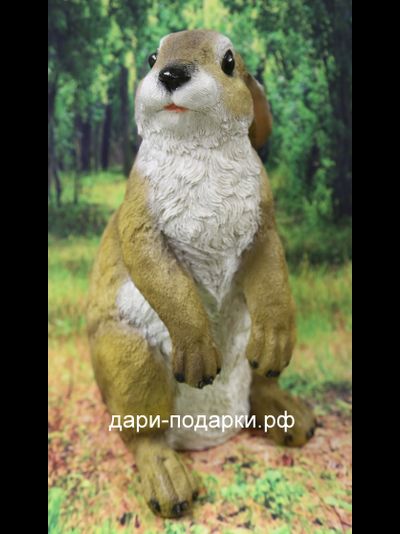 Заяц пушистик 35*22см   1,3кг   полистоун Россия 1389/012449