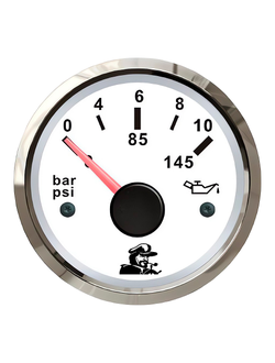Указатель давления масла, Мореман 0-10 Bar, белый циферблат