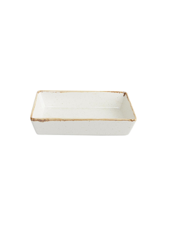 Тарелка прямоугольная 16 см фарфор цвет бежевый