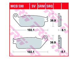 Тормозные колодки TRW MCB598 для Honda // Kawasaki // Triumph (Organic Allround)