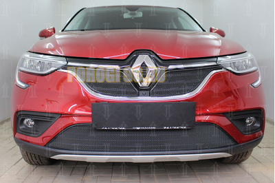 Защита радиатора Renault Arkana 2018- (2 части) black верх