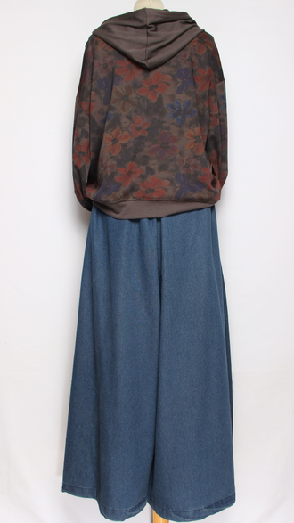 Джемпер ХЛОПОК "Капюшон Размытые цветы" красный, зеленый, синий, вишня до р.50