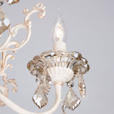 Люстра с тонированным хрусталем 3281/5 белый с золотом/тонированный хрусталь Strotskis Eurosvet