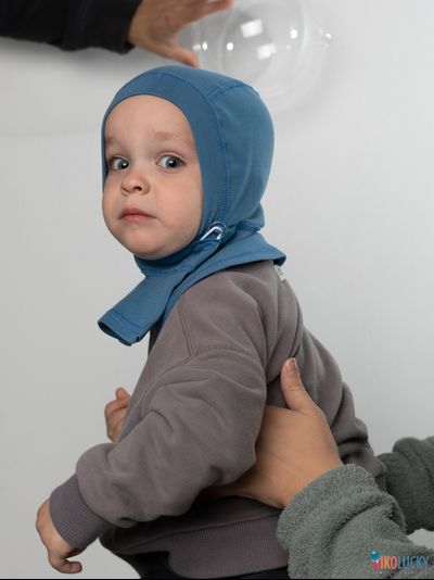 Шапка-шлем 24301-01 95%хлопок 5%лайкра, серо-голубой 40-42