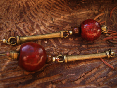 Серьги в стиле бохо "Сказка про волшебные лесные ягоды"