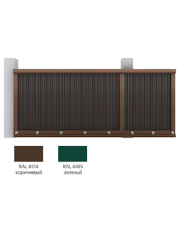 Набор №6 для сборки сдвижных ворот 4500х 2100 (зеленый RAL6005) под зап профл (рек высота профл - 1822 мм)