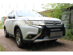 Защита радиатора Mitsubishi Outlander III 2015-2018 (3 части) chrome PREMIUM