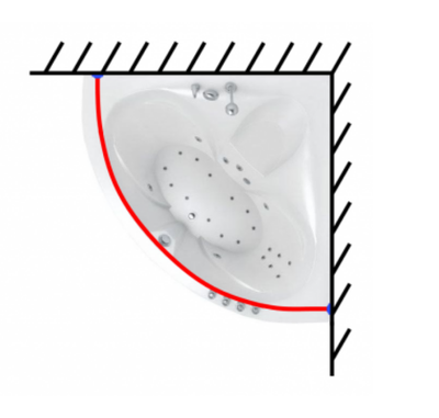 Карниз нержавеющий для ванны Triton Сабина, 160x160 см