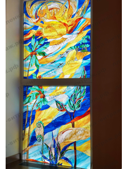 Витражная пленка, витражная пленка самоклеющаяся под заказ,пленочный витраж абстракция