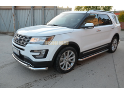Пороги с накладным листом	d60 Ford Explorer (2017-...)