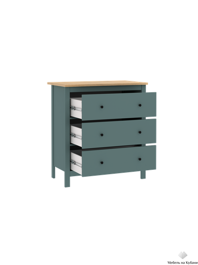 2.08.02.020.6 САГА комод 3 ящика темно-бирюзовый