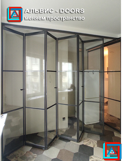 Перегородка-книжка из 6-ти створок встроенная