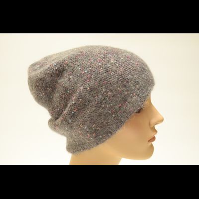 Серая с фуксией меланжевая шапка с украшением Vizio Италия 6926 CL