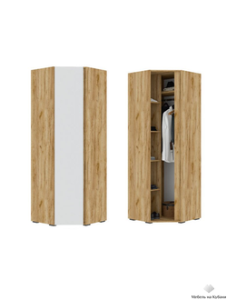 Хелен ШК 04 шкаф угловой Дуб Крафт золотой/Белый шагрень