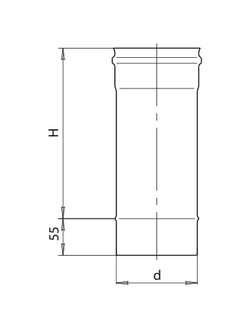 Дымоход 0,25м для отвода дыма и газов на прямых участках